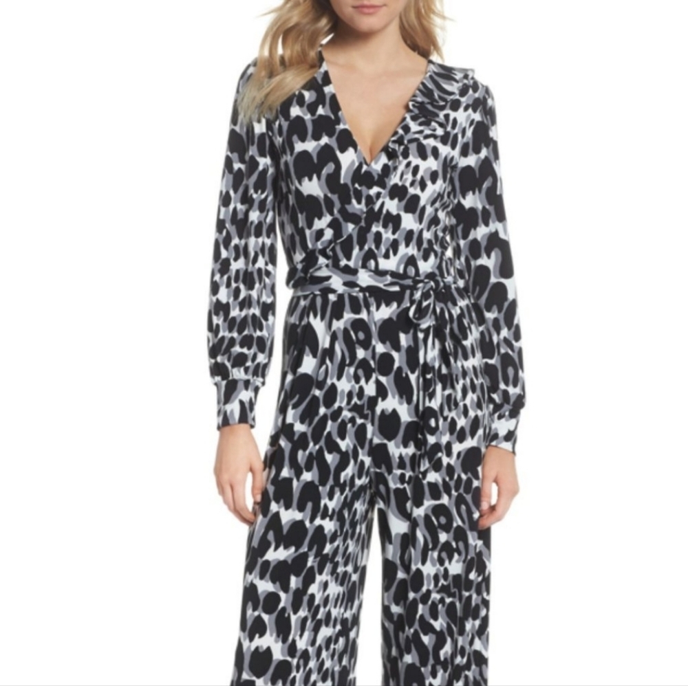 Leota Julie Leopard Print Jumpsuit, XL